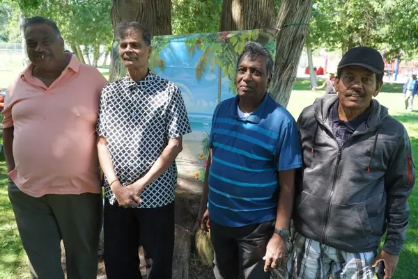 Group posing outdoors